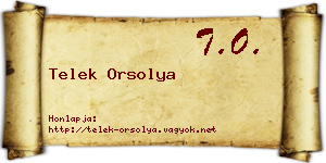 Telek Orsolya névjegykártya
